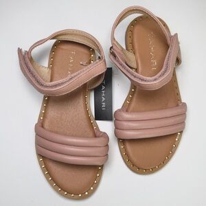NWT Tahari Girls Pink Sandals with Studded Trim - Size 11